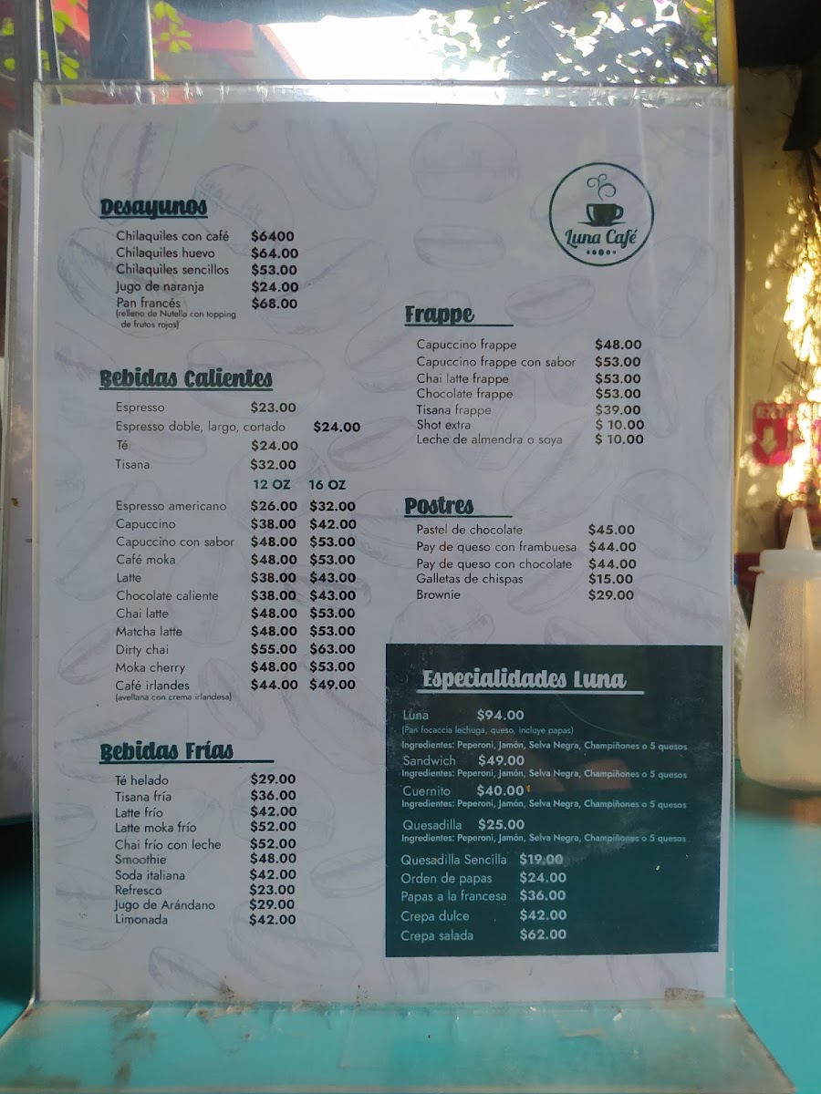 Luna Café Menu - Image 2